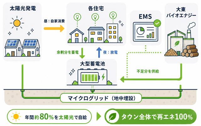マイクログリッド事業のイメージ図(出典:大東建託)