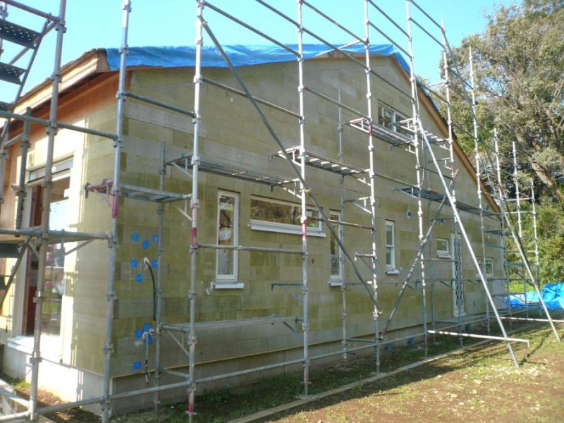 フェアの会場となった、現在工事中の戸建て住宅外観