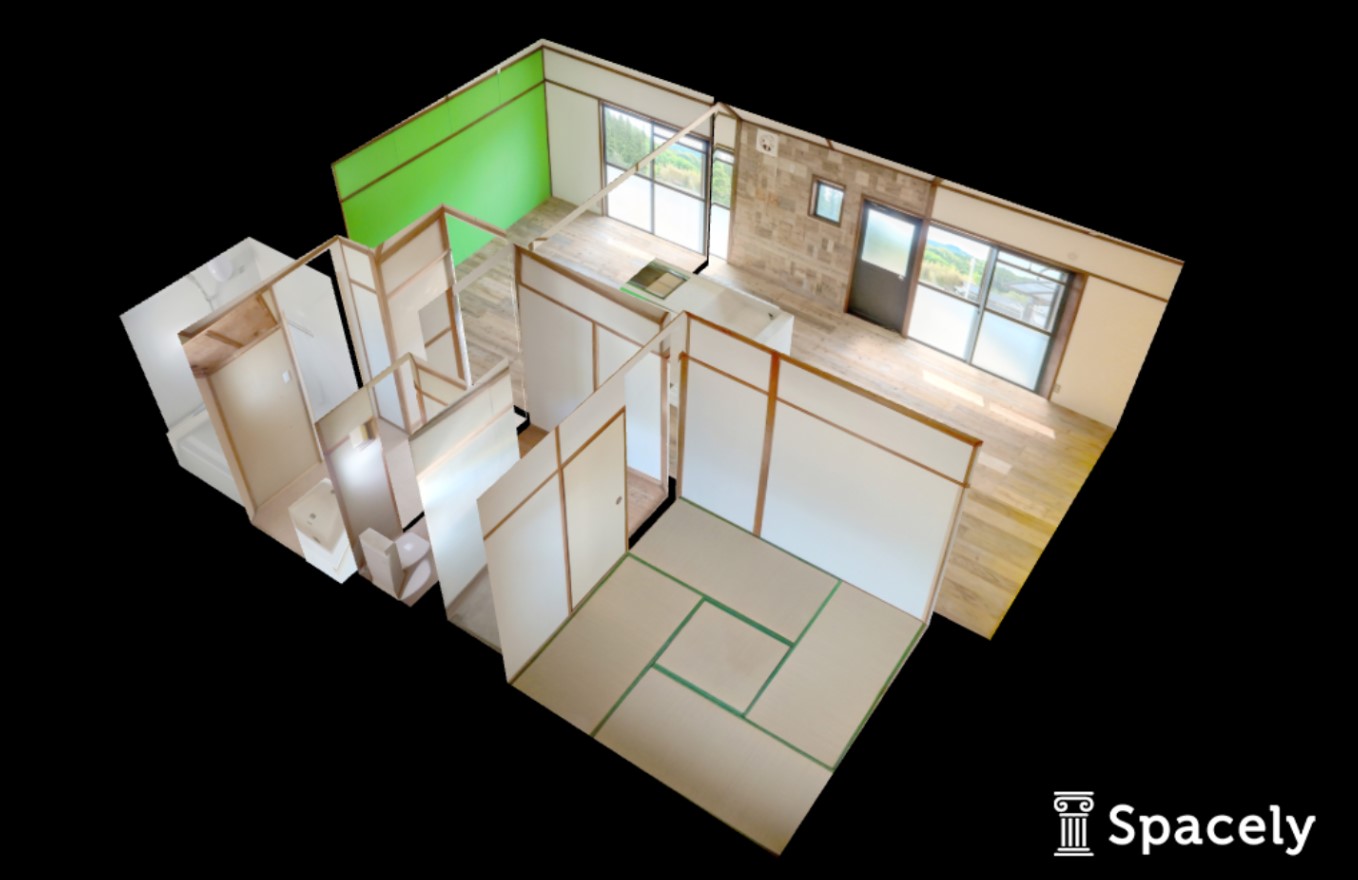 パノラマ画像から生成した３Ｄのリノベ空き家物件のドールハウス