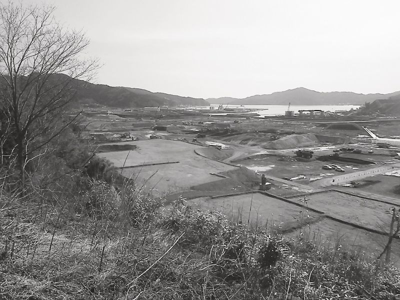 大槌町、町方地区の土地区画整理事業地