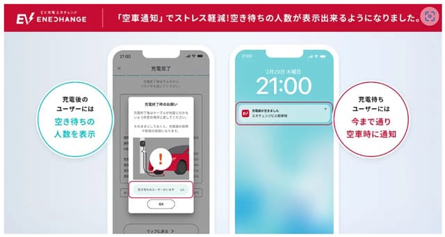 EV充電渋滞のストレス軽減する表示機能を追加 ENECHANGE