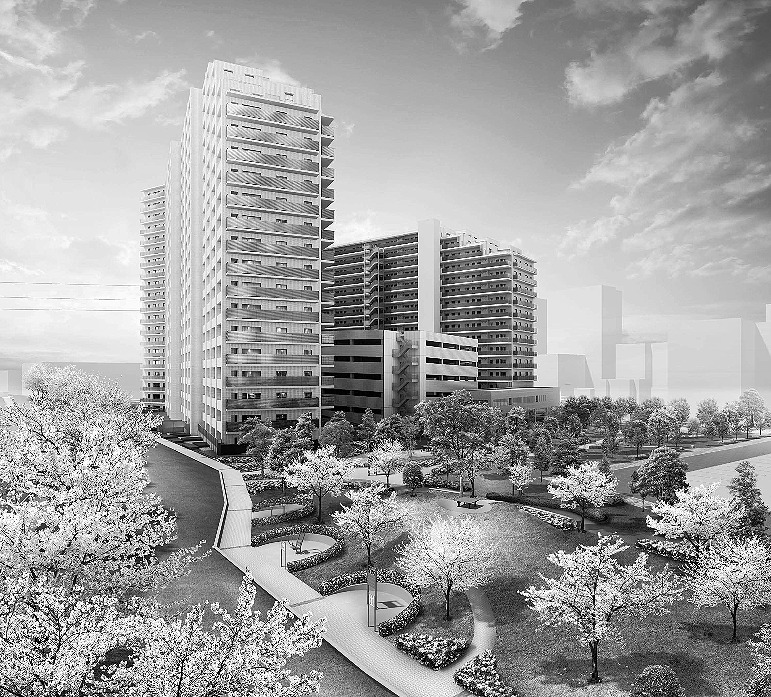 順調な販売状況を示す大規模マンション「ザ・パークハウス青砥(完成予想パース)」。利便性、割安感、開発内容すべてに高い評価を得ている