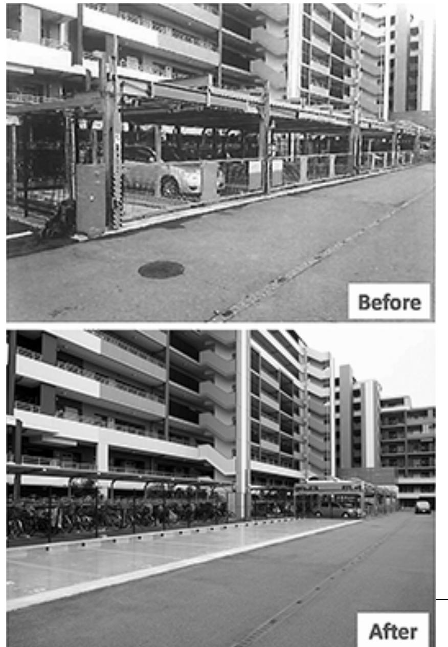 機械式駐車場の一部を撤去