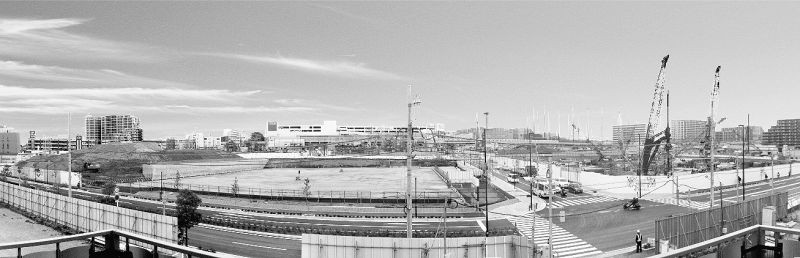 現地の展望棟から見た開発地の全体風景。