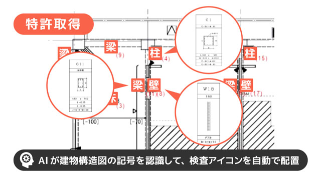 建物構造図アイコンのAI自動配置で基本特許 スパイダープラス