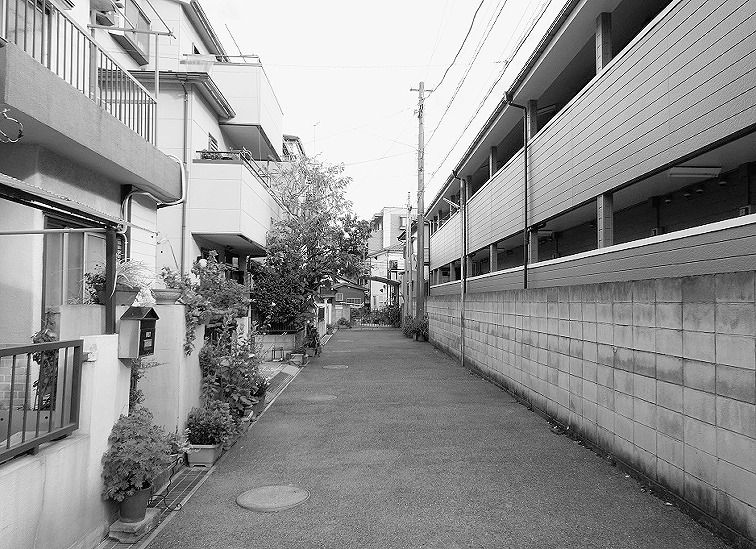 浦安市の旧市街地にある袋小路
