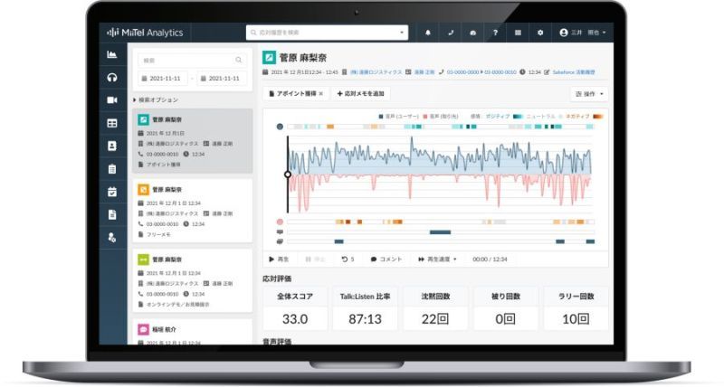 グラフ表示で、ポジティブやネガティブの「感情」を可視化する