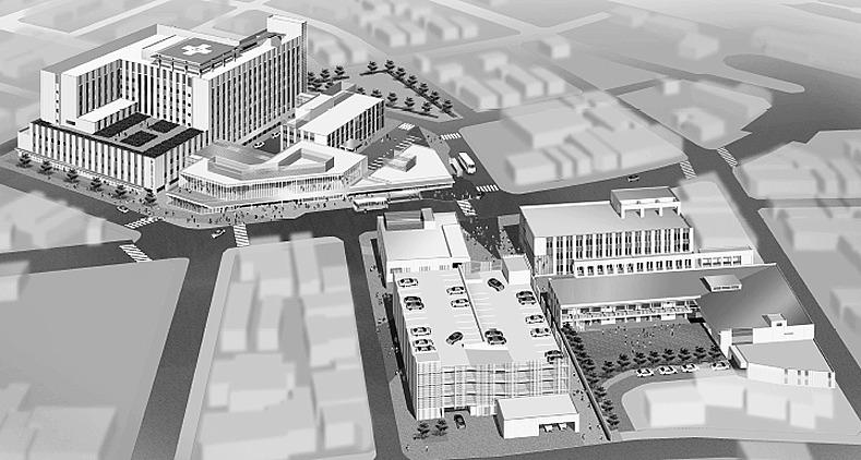 再開発後のイメージ図(大曲通町地区市街地再開発組合提供)