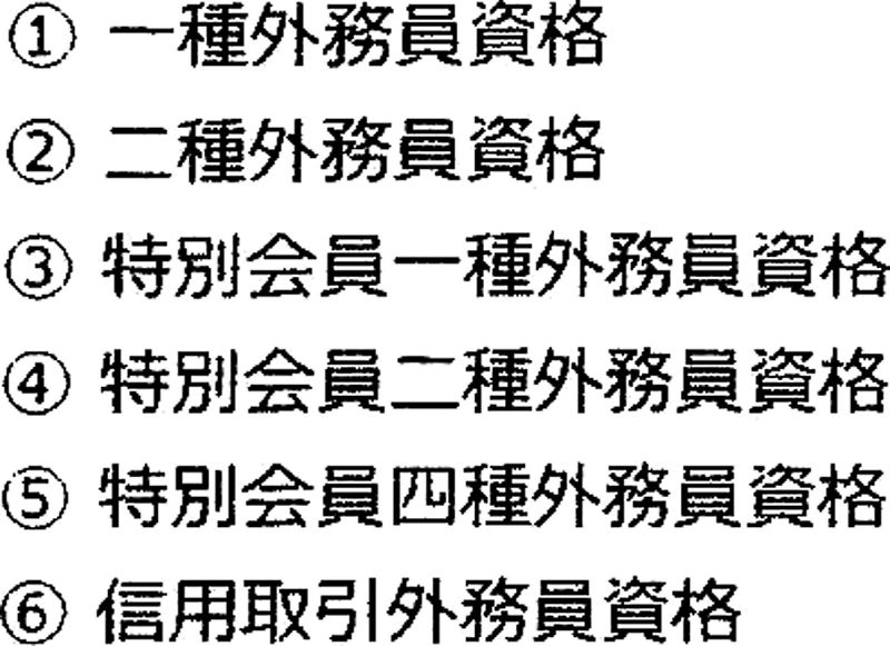 外務員資格の種類