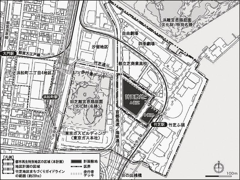 竹芝地区開発計画の位置図