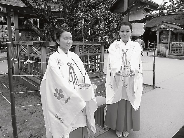 苗を持つ巫女ら