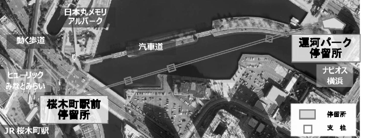 全体施設配置図。最大高さはおよそ40メートル。8人乗りゴンドラを36基整備する