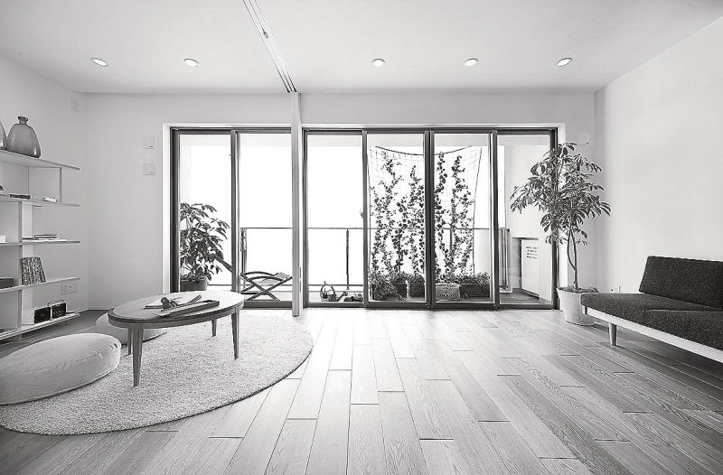 柱や梁を極力なくすことで開放感のある空間を提供。「シンプルで美しいカタチの追求」を図った