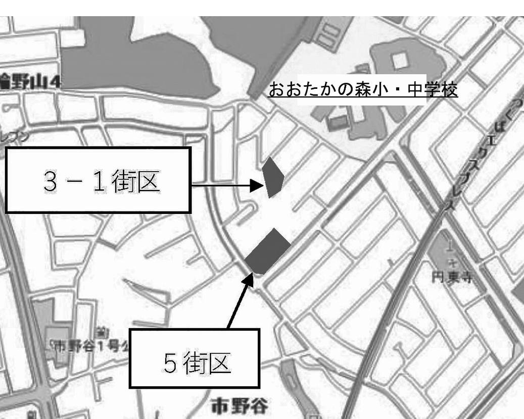 流山運動公園周辺地区一般住宅用地の分譲予定地位置図
