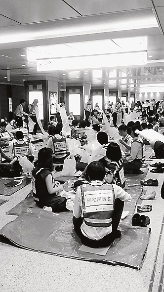 民間ビルでの帰宅困難者一時滞在施設運営訓練