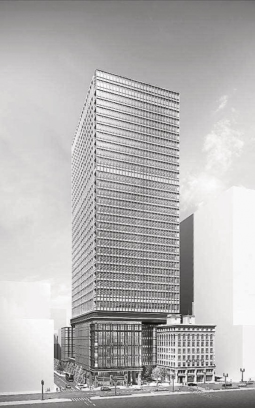 今秋開業する「京橋エドグラン」の完成予想図
